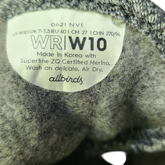 Allbirds WR Women's W10 Merino Wool Running Sneakers Washable Heathered Gray - Picture 4 of 9